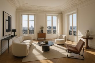 Salon spacieux d un appartement de luxe parisien