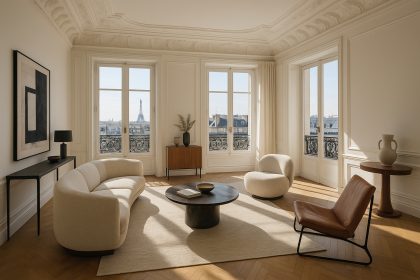 Salon spacieux d un appartement de luxe parisien