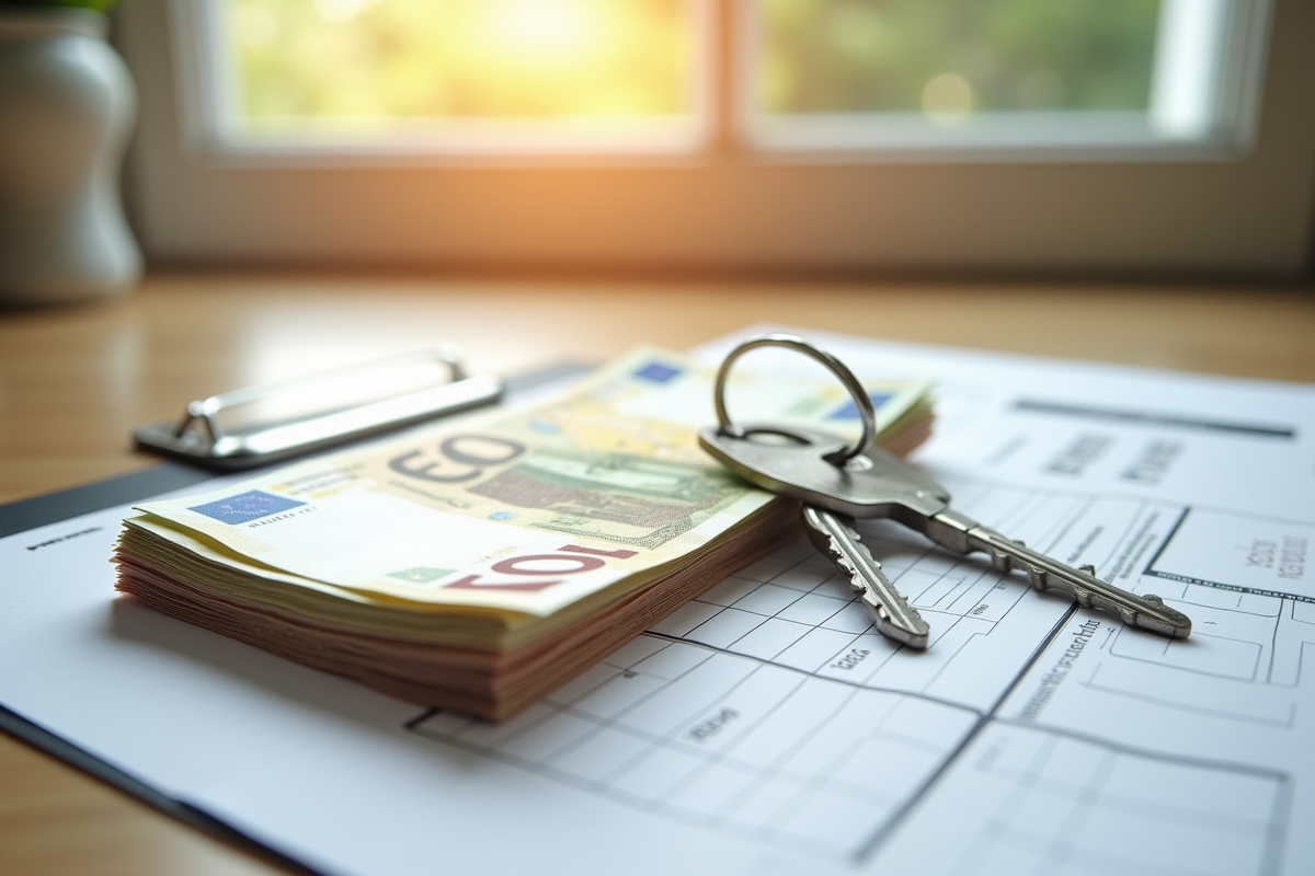 Billets d euros et clé de maison sur formulaire de prêt immobilier