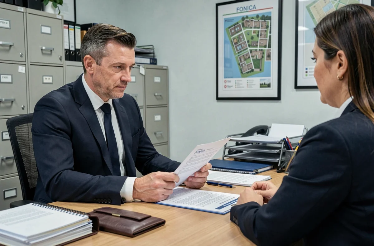 Gestionnaire Foncia en consultation avec une cliente pour un contrat de location dans le Finistère