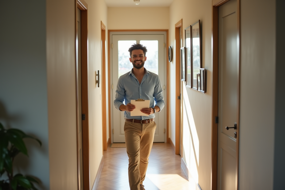 Jeune homme accueillant à l